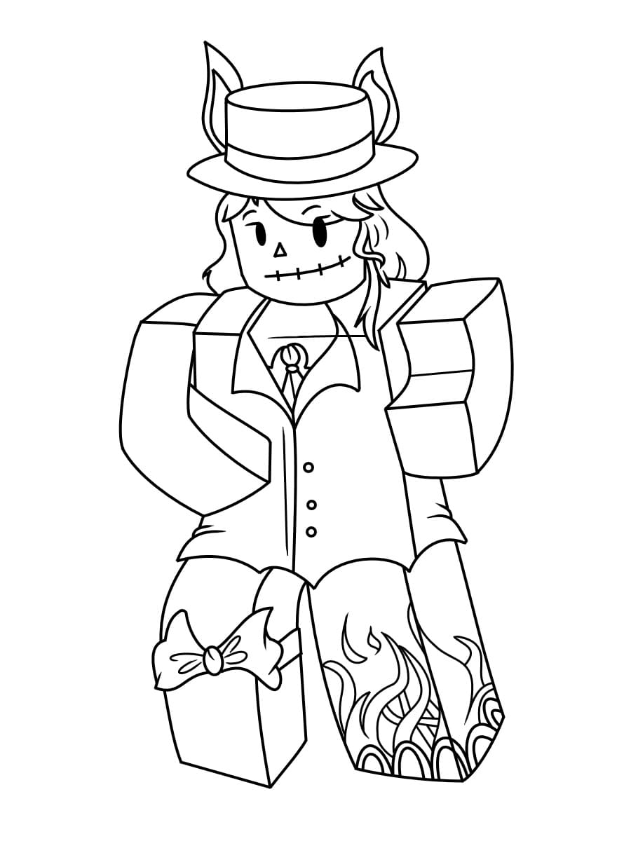 Online coloring book: Coloring page Roblox in a hat